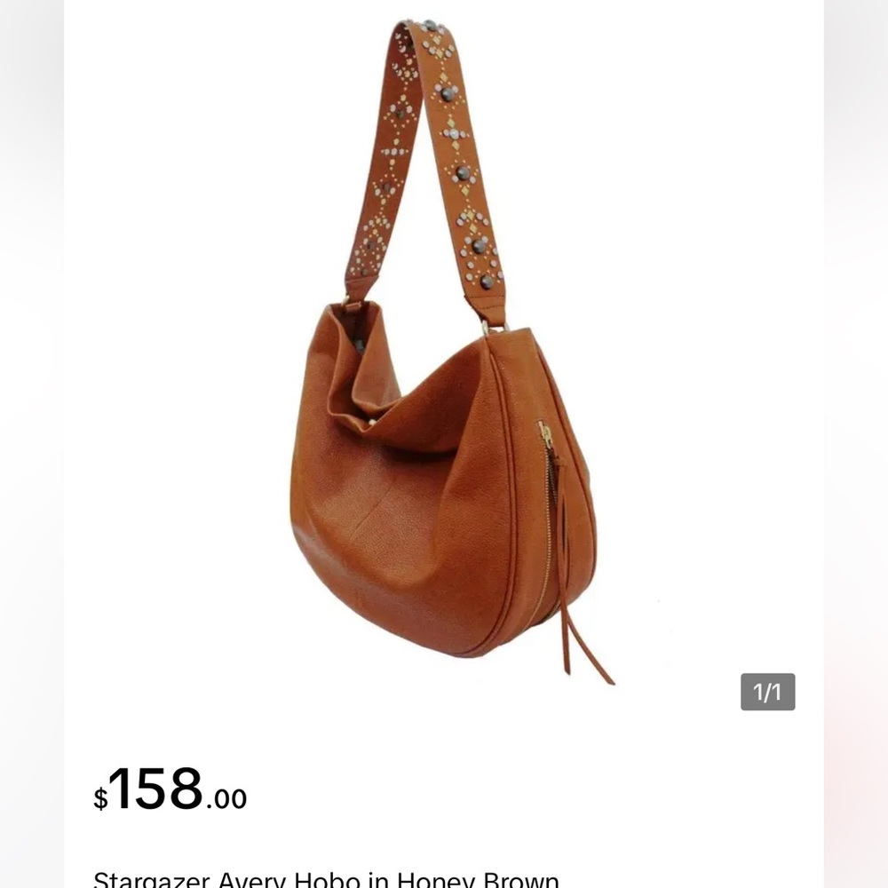 Foley + Corinna Studded Brown Leather Shoulder Bag
